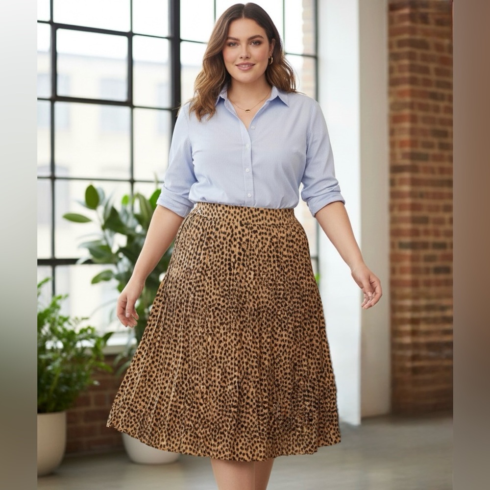 J. Crew Factory Leopard Print A-Line Skirt